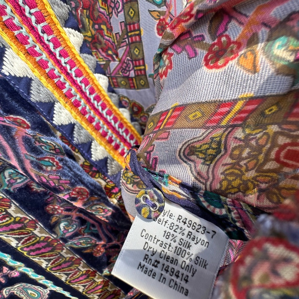 Johnny Was Multicolor Paisley Kimono - Picture 15 of 16